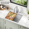 24” Workstation Undermount Single Bowl 16 Gauge Stainless Steel Laundry Utility Kitchen Sink with WorkFlow™ Ledge and Accessories